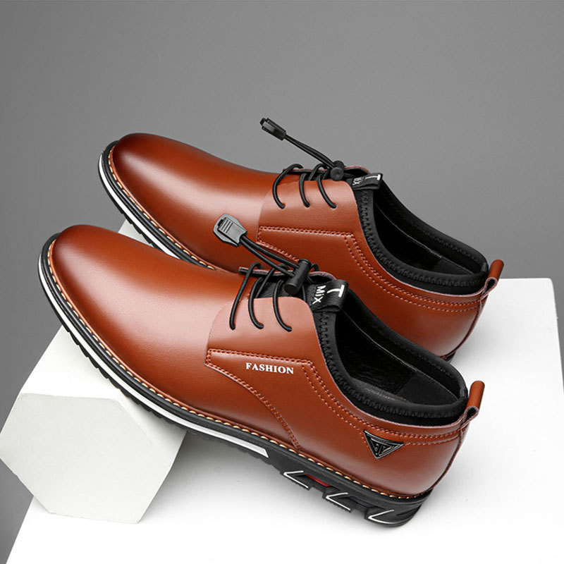 Men Formal Wear With Sneakers - New Men Shoes Leather Cowhide Leather