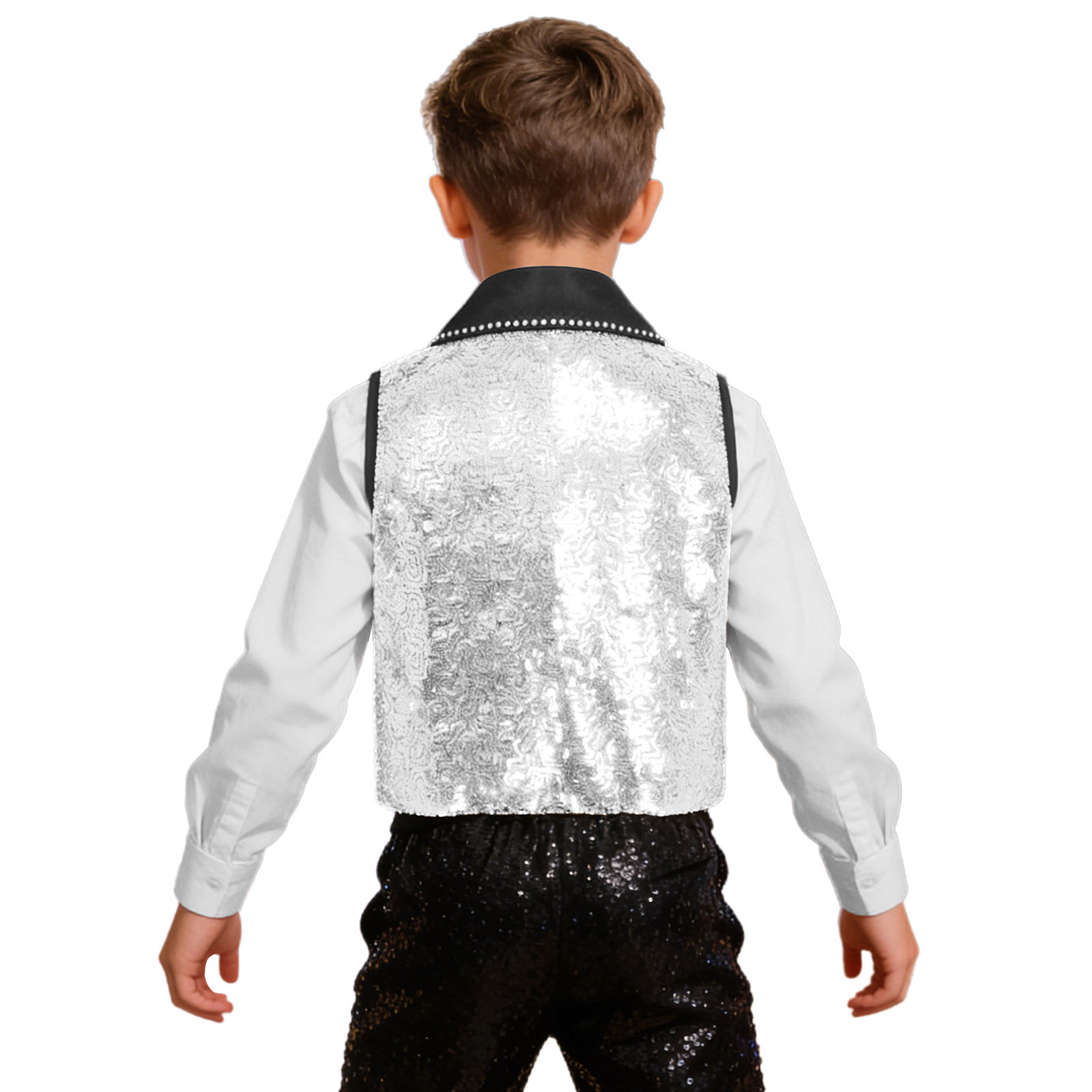 Boys Girls Vest Shiny Sequin S - Formal Vest Waistcoat review and price