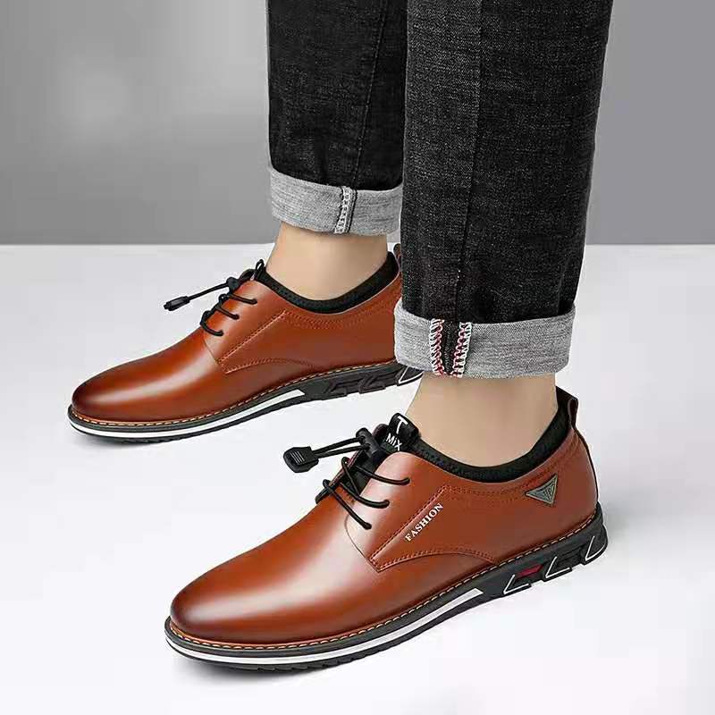 New Men Shoes Leather Cowhide  - Men Formal Wear With Sneakers review and price