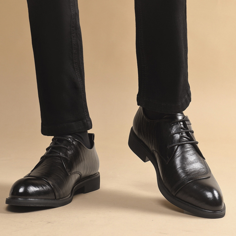 Leather Oxford Shoes With Meta - Men Formal Wear Office review and price