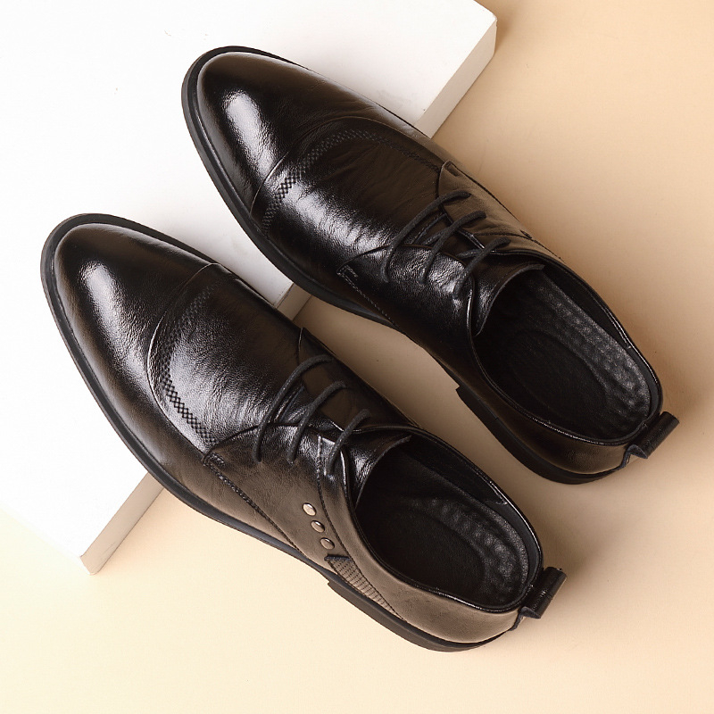Leather Oxford Shoes With Meta - Men Formal Wear Office review and price