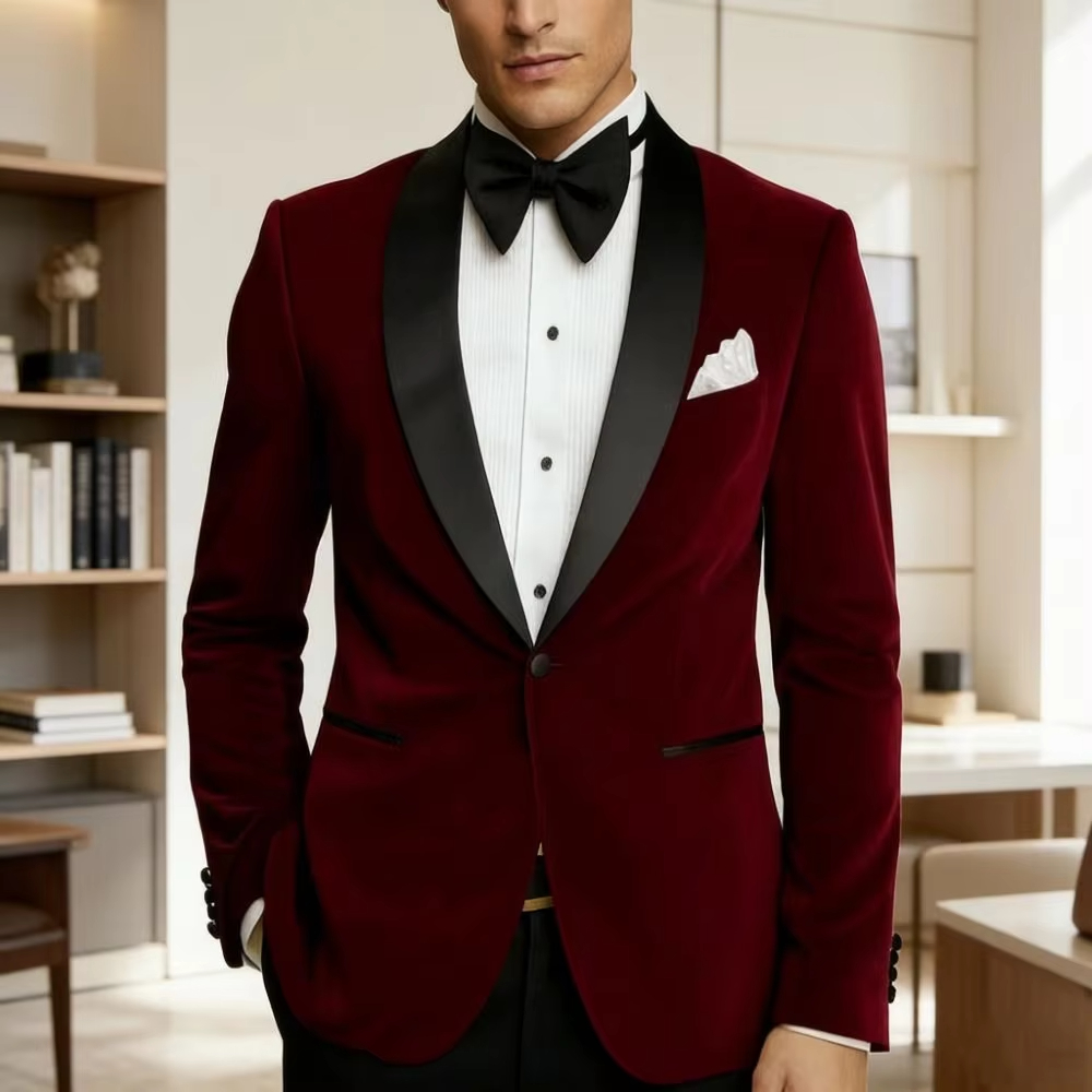 Men Velvet Slim Fit Suits 1 Pi - Formal Men Party Wear Jacket review and price