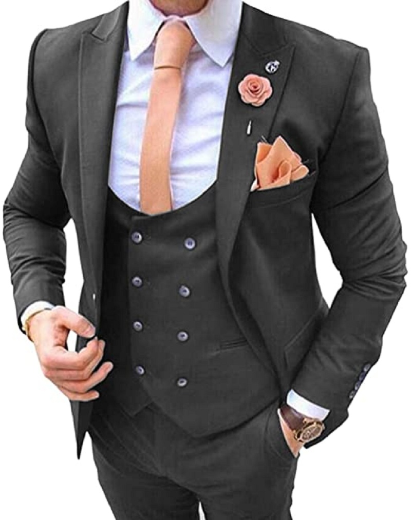 Navy Blue Men's Suits 3 Pcs Co - Formal Men Party Wear Jacket review and price