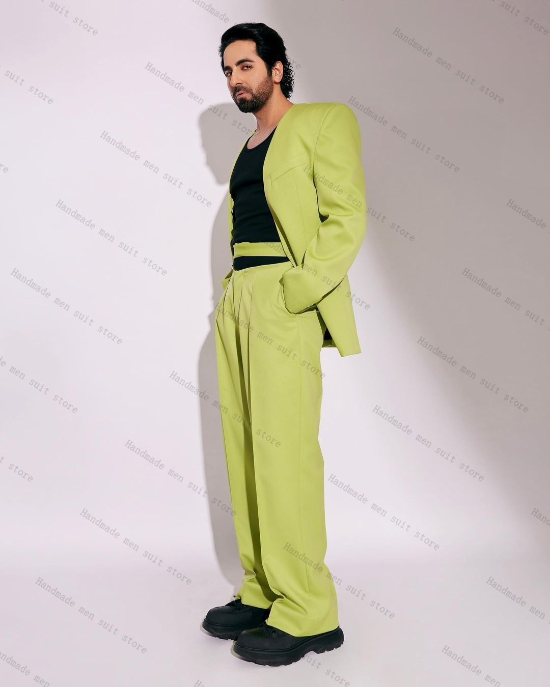 Fashion Green Men Suit Set 2 P - Men'S Formal Wear Belt review and price