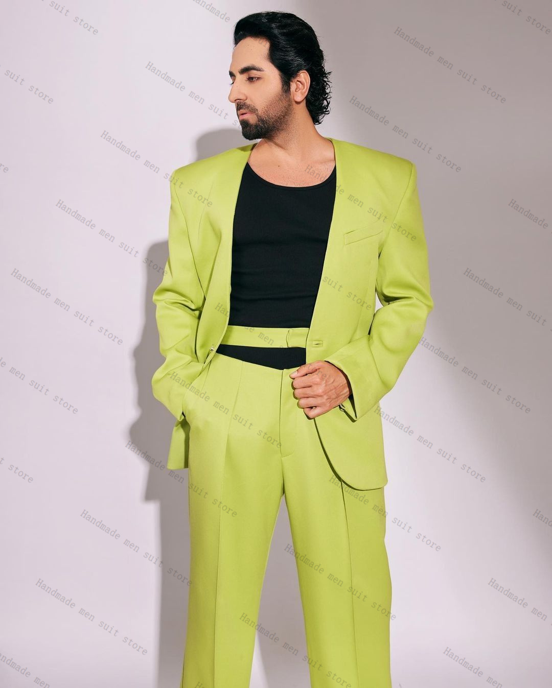 Fashion Green Men Suit Set 2 P - Men'S Formal Wear Belt review and price
