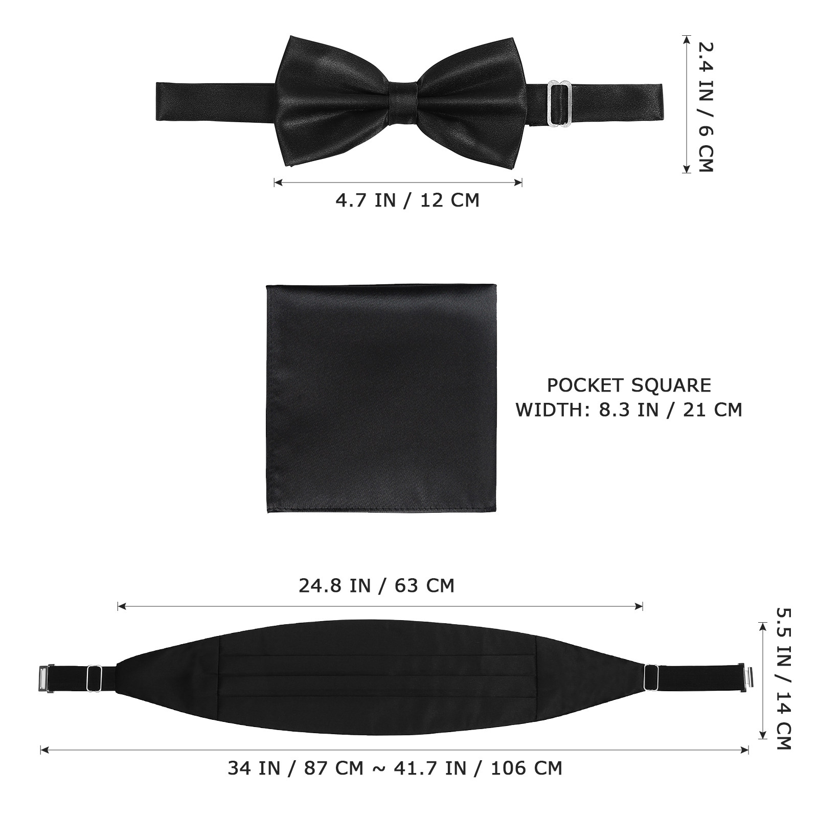 1Set Premium Polyester Cummerb - Men'S Formal Wear Bow Ties review and price
