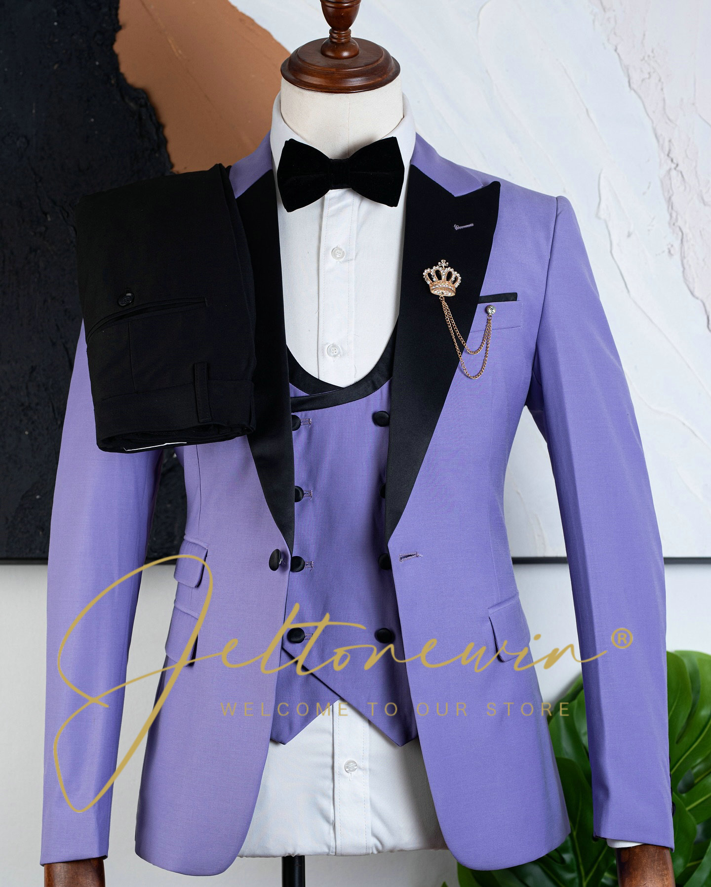 Men's Purple Three Piece Tuxed - Men Formal Wear Purple review and price