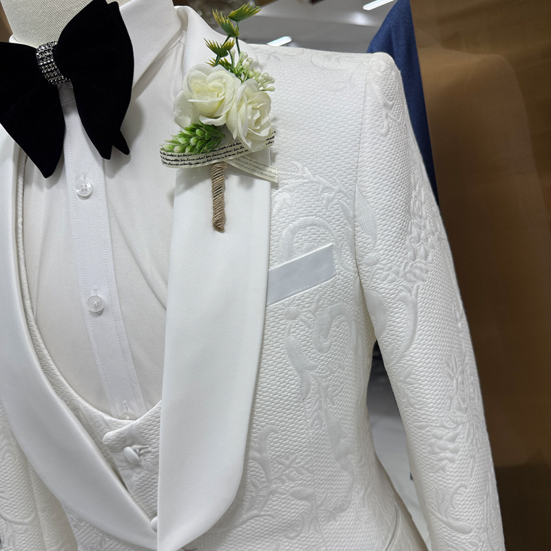 Men Wedding Suit White 3 Piece - Formal Men Party Wear Jacket review and price