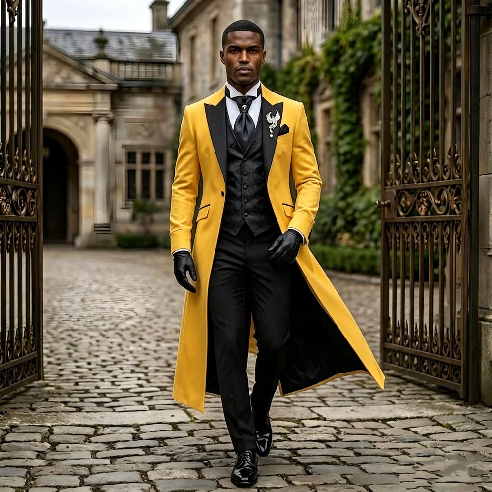 3 Pieces Long Wedding Suits fo - Formal Men Party Wear Jacket review and price