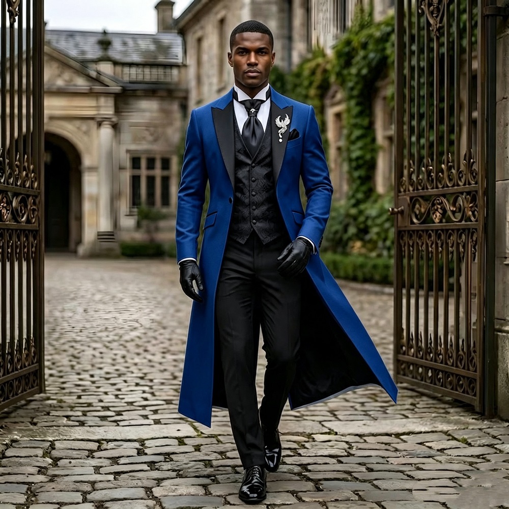 3 Pieces Long Wedding Suits fo - Formal Men Party Wear Jacket review and price