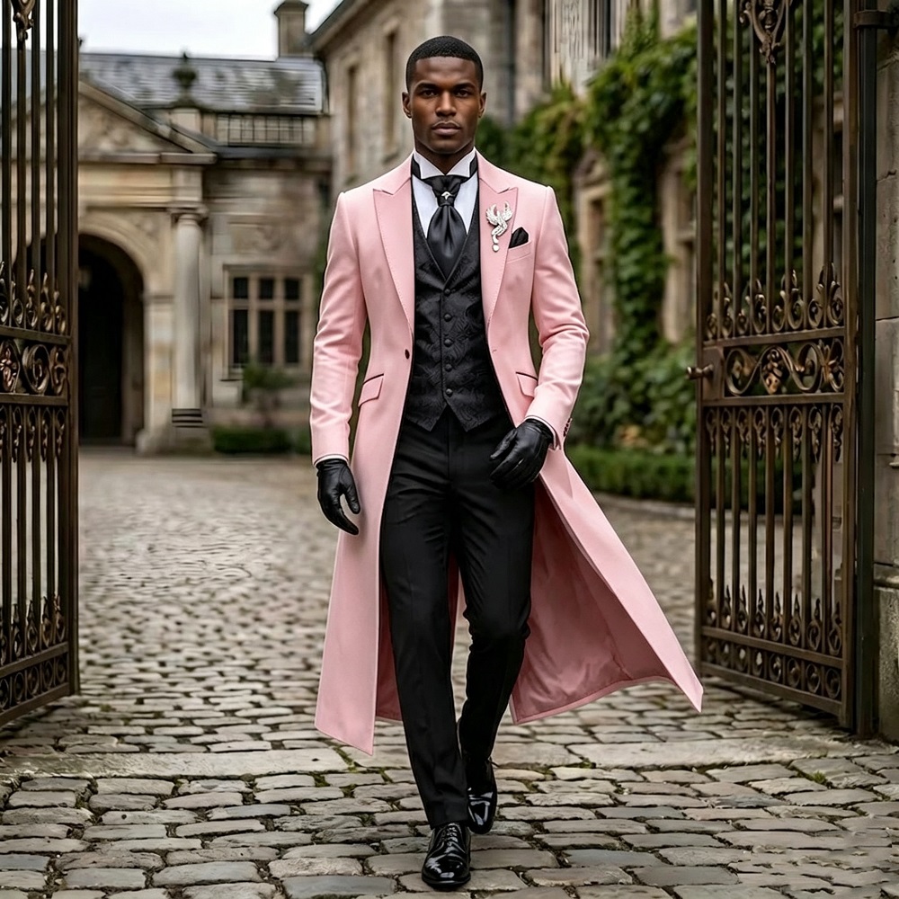 3 Pieces Long Wedding Suits fo - Formal Men Party Wear Jacket review and price