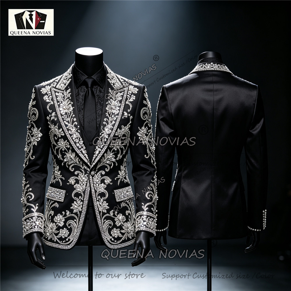 Sparkly Diamond Beading Suits  - Men Formal Wear Clothes review and price