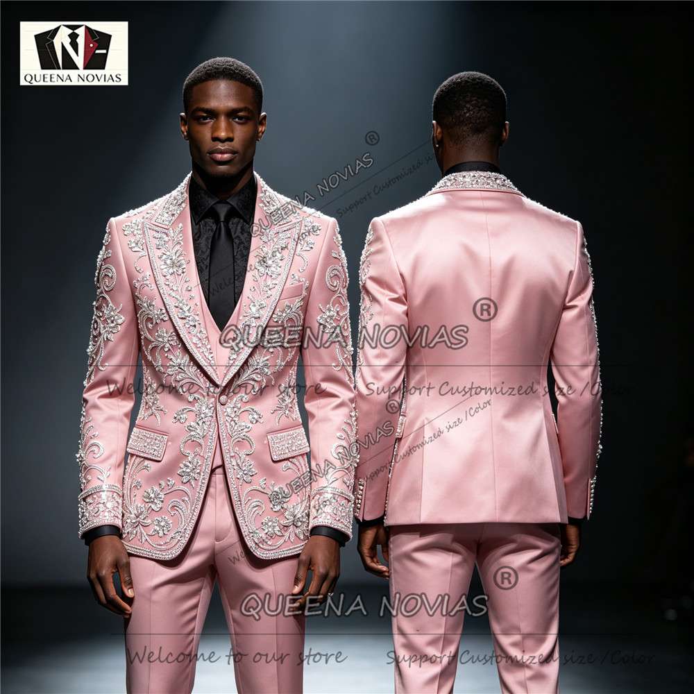 Sparkly Diamond Beading Suits  - Men Formal Wear Clothes review and price