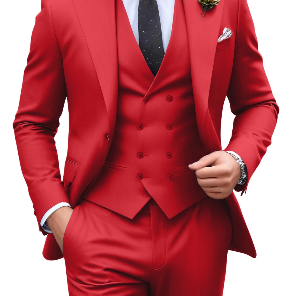 3 Pieces Solid Color Men Suits - Formal Men Party Wear Jacket review and price