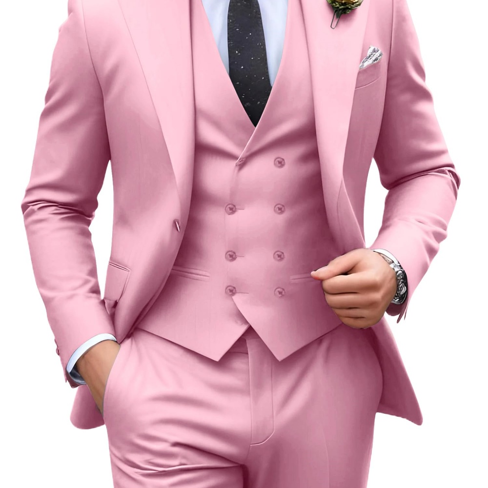3 Pieces Solid Color Men Suits - Formal Men Party Wear Jacket review and price