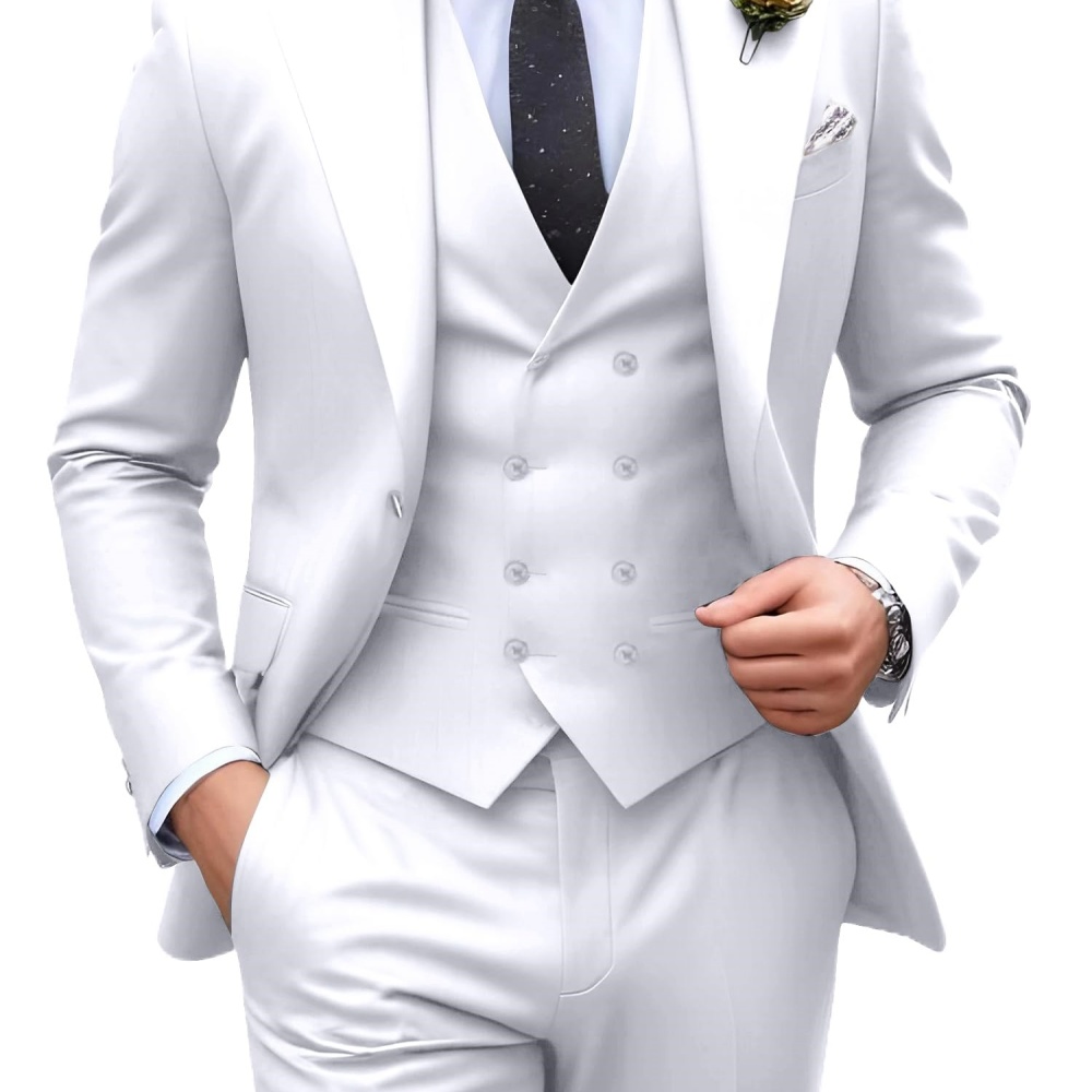 3 Pieces Solid Color Men Suits - Formal Men Party Wear Jacket review and price