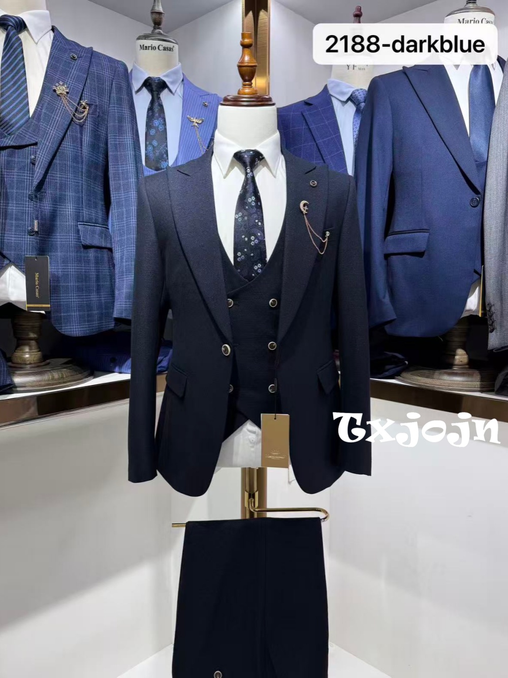 Dark Blue Men's Formal Suit Se - Men Formal Wear Clothes review and price
