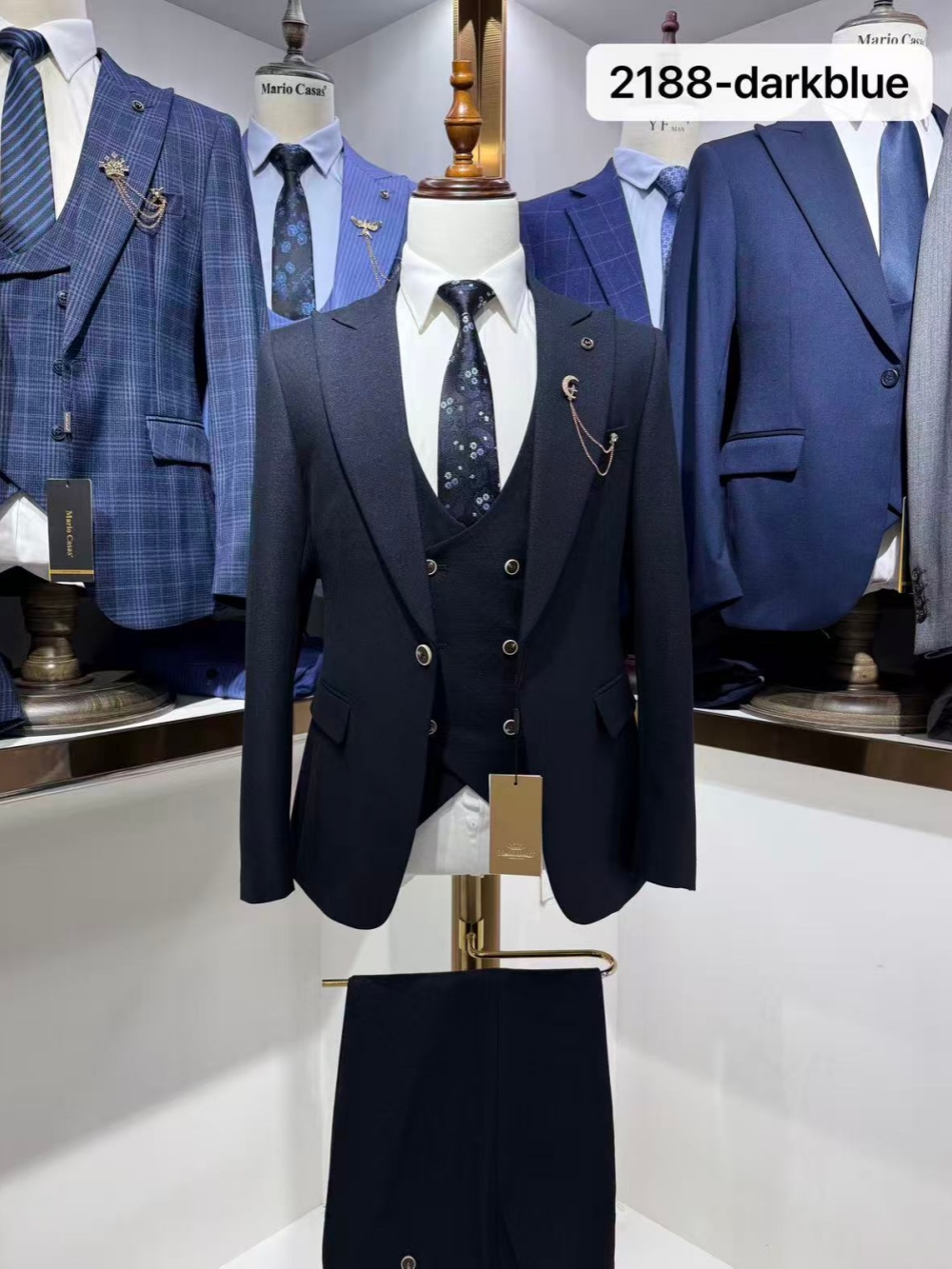 Dark Blue Men's Formal Suit Se - Men Formal Wear Clothes review and price