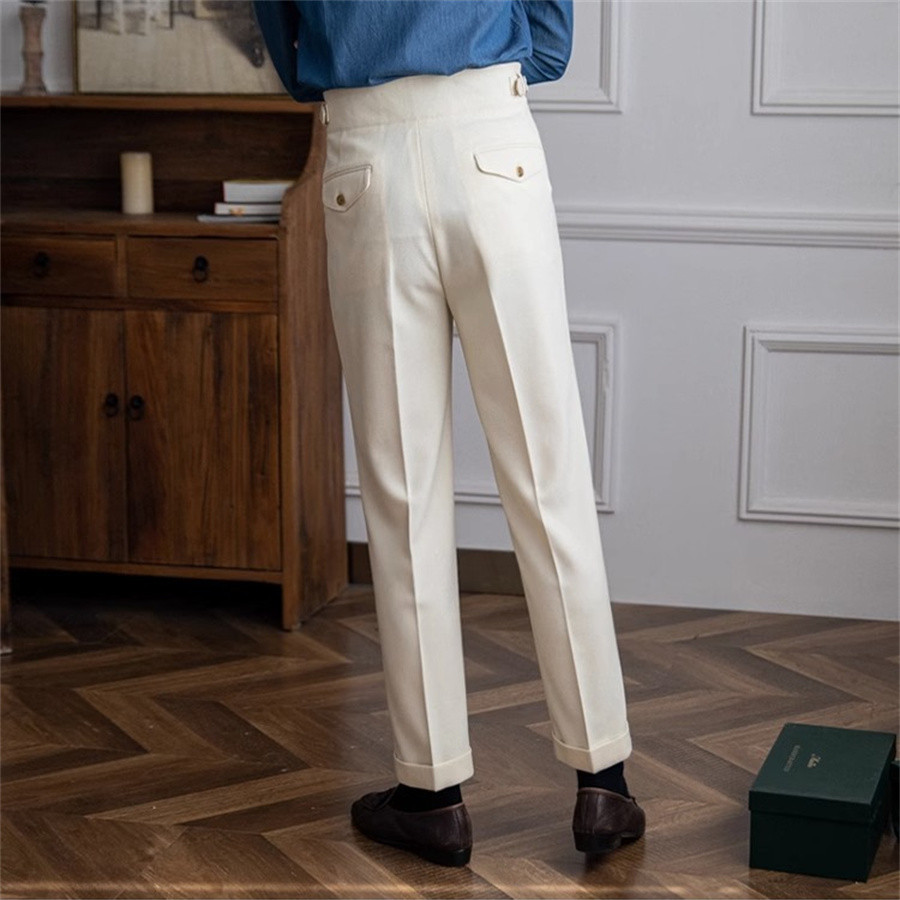 Men Solid Color Suit Trousers  - Men'S Formal Wear Belt review and price