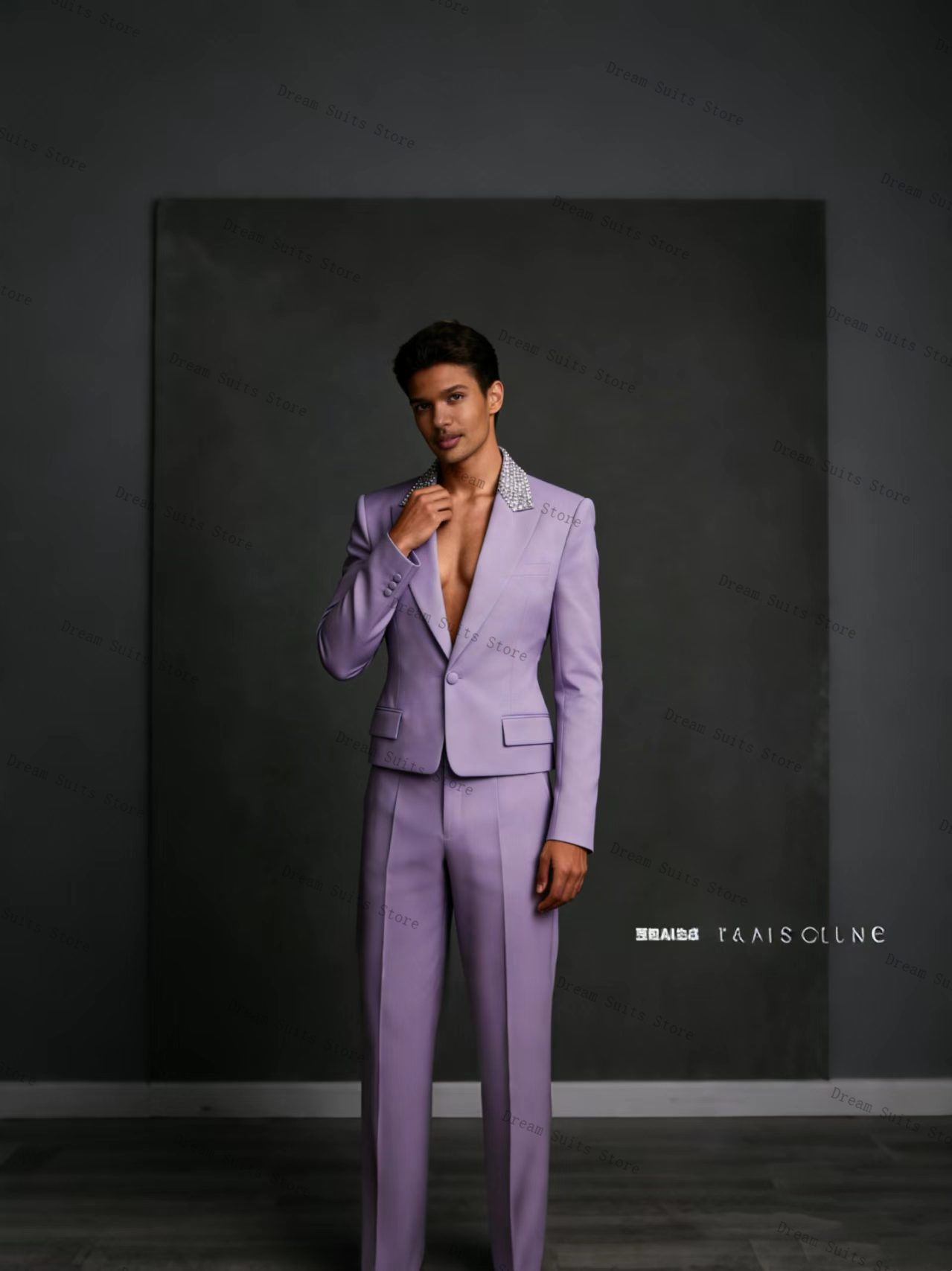 Crystals Men Suit Set 2 Pcs Bl - Men Formal Wear Purple review and price