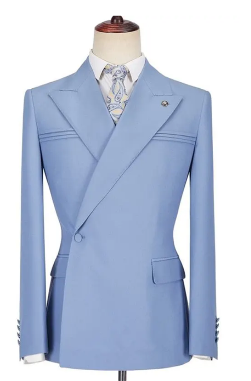 Blue Autumn Men Suit Set 2 Pcs - Men Formal Wear Purple review and price